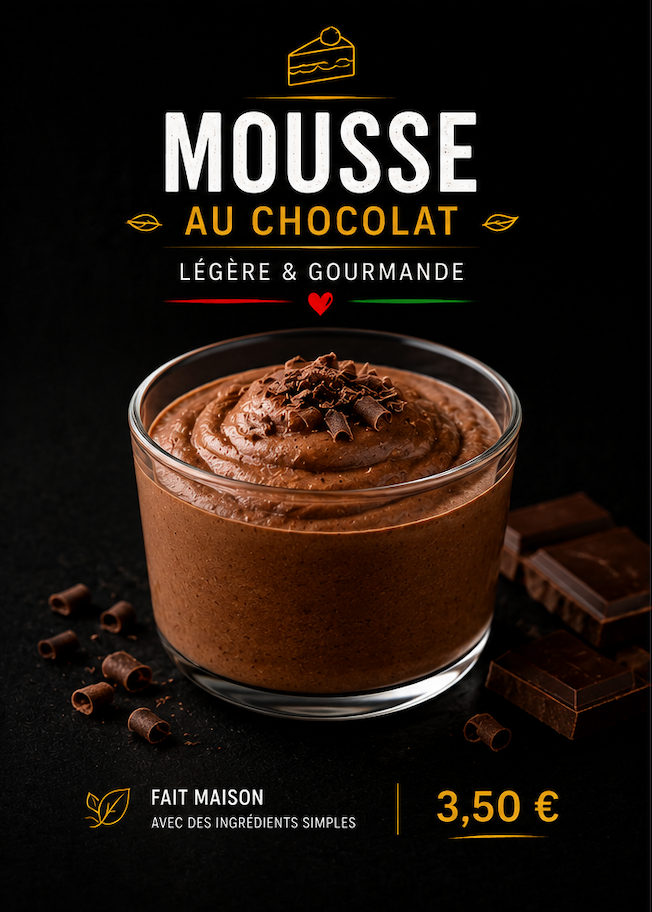 Mousse au Chocolat fait maison À TABLE !