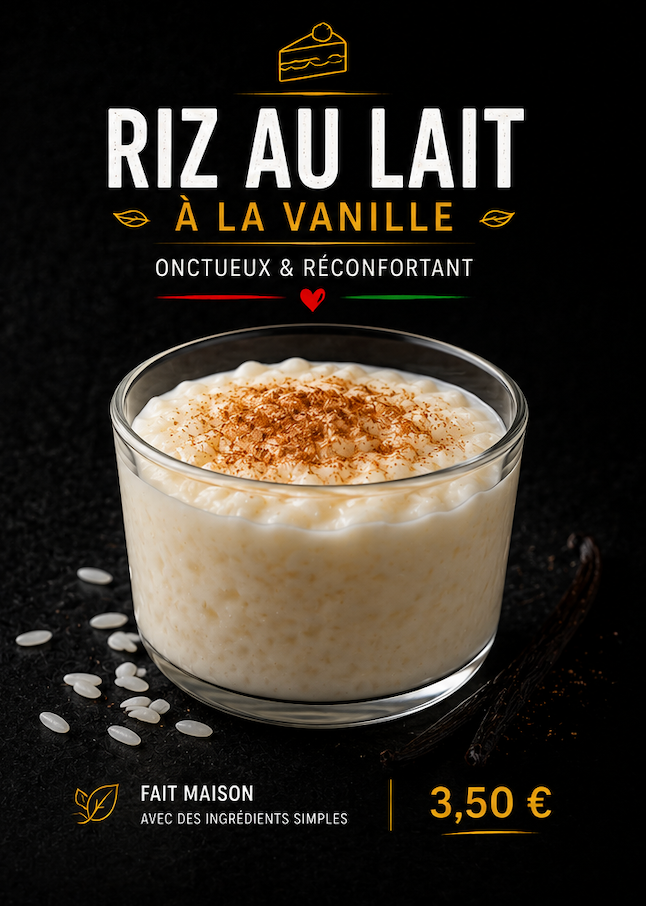 Riz au Lait à la Vanille fait maison À TABLE !