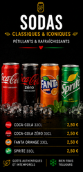 Sodas Coca-Cola Fanta Sprite À TABLE !