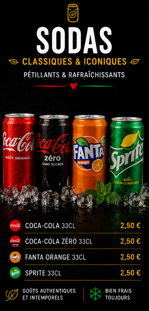 Sodas Coca-Cola Fanta Sprite À TABLE !